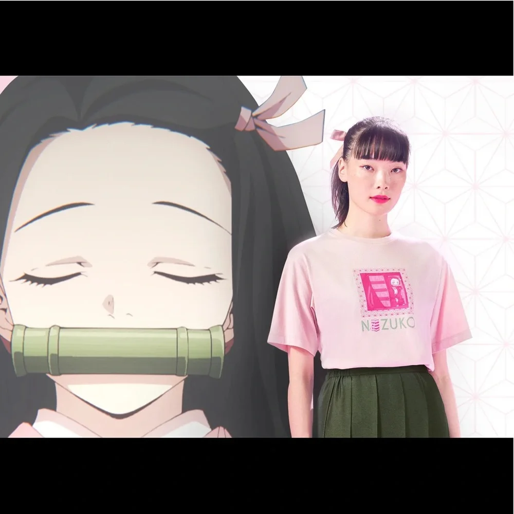 Nezuko demon slayer kimetsu no yaiba uniqlo t shirt - Picture 3 of 7